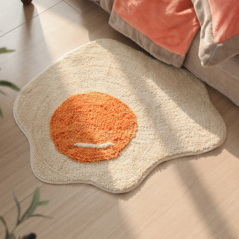Poached Egg Plush Bathroom Non-slip Absorbent Pad