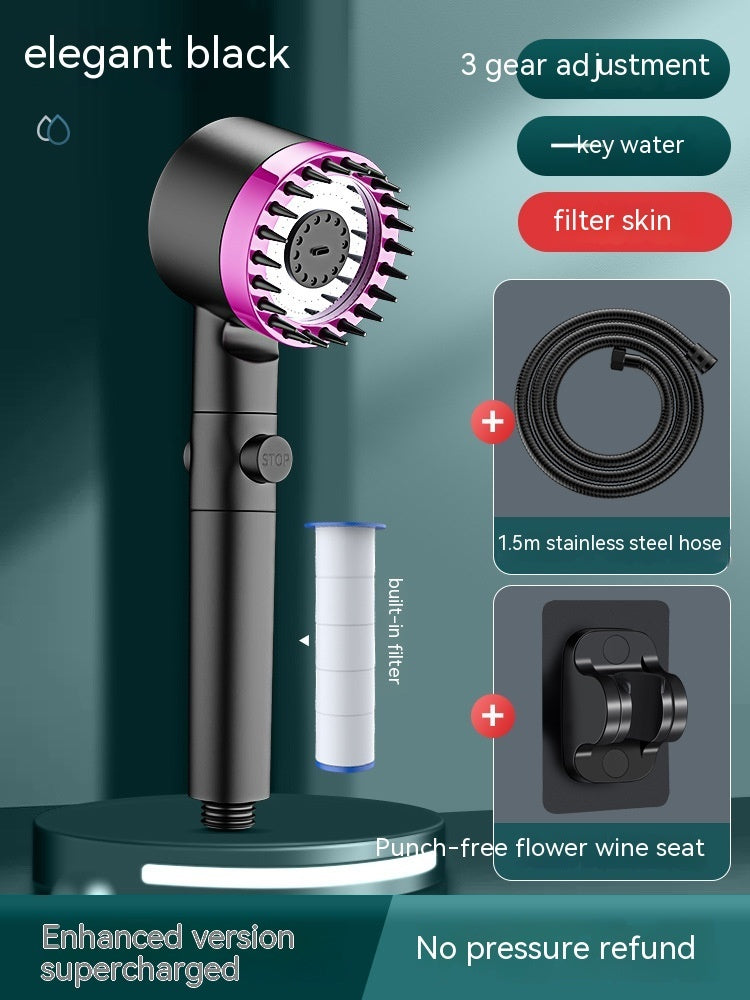 ShowerStudios AquaMassage Pro – 4-Mode High-Pressure Filtered Shower Head